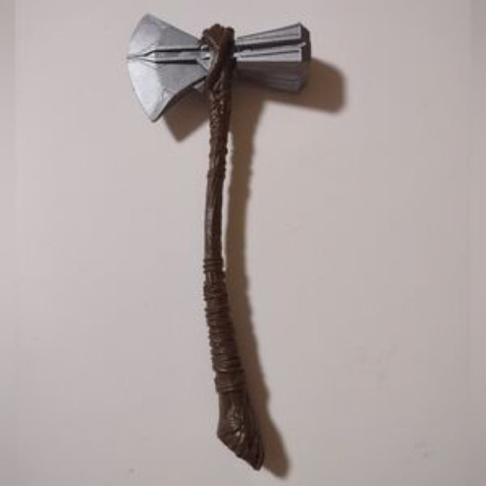 Kids Toy Battle Axe Roleplay Prop - Brown Handle Silver Blade